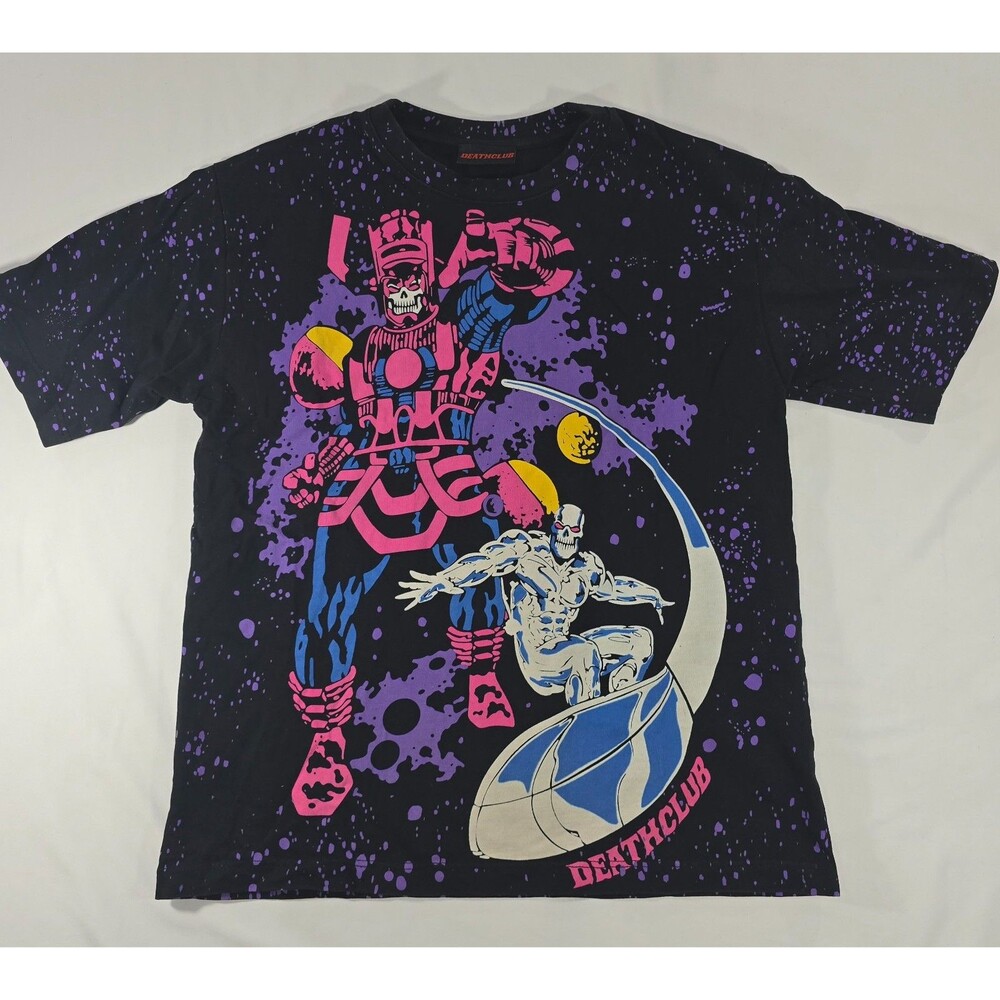 DeathClub black paint splatter Silver Surfer Size Small NWOT death club BI